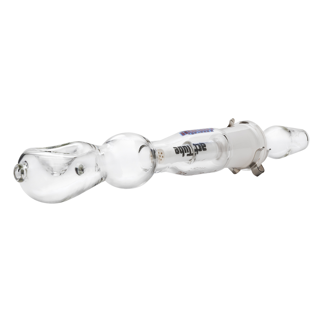 Glass Pipe Rochit w. Filter Adapter Clear  SG19 18,5cm (Black Leaf)